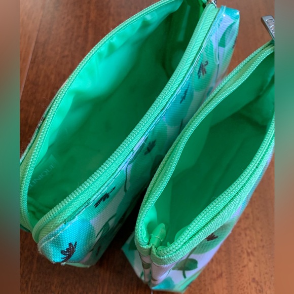 2 Pieces Double-Layer Bags/Pouches, Green Floral - Picture 15 of 16